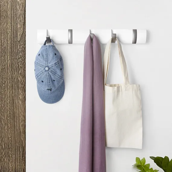 Настенная вешалка Flip 5 крючков белая