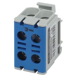 Клемма силовая вводная КСВ ЭРА NO-224-138 двойная KE66.2 6-50 мм2 синяя N | Клеммы силовые вводные КСВ, КВМ