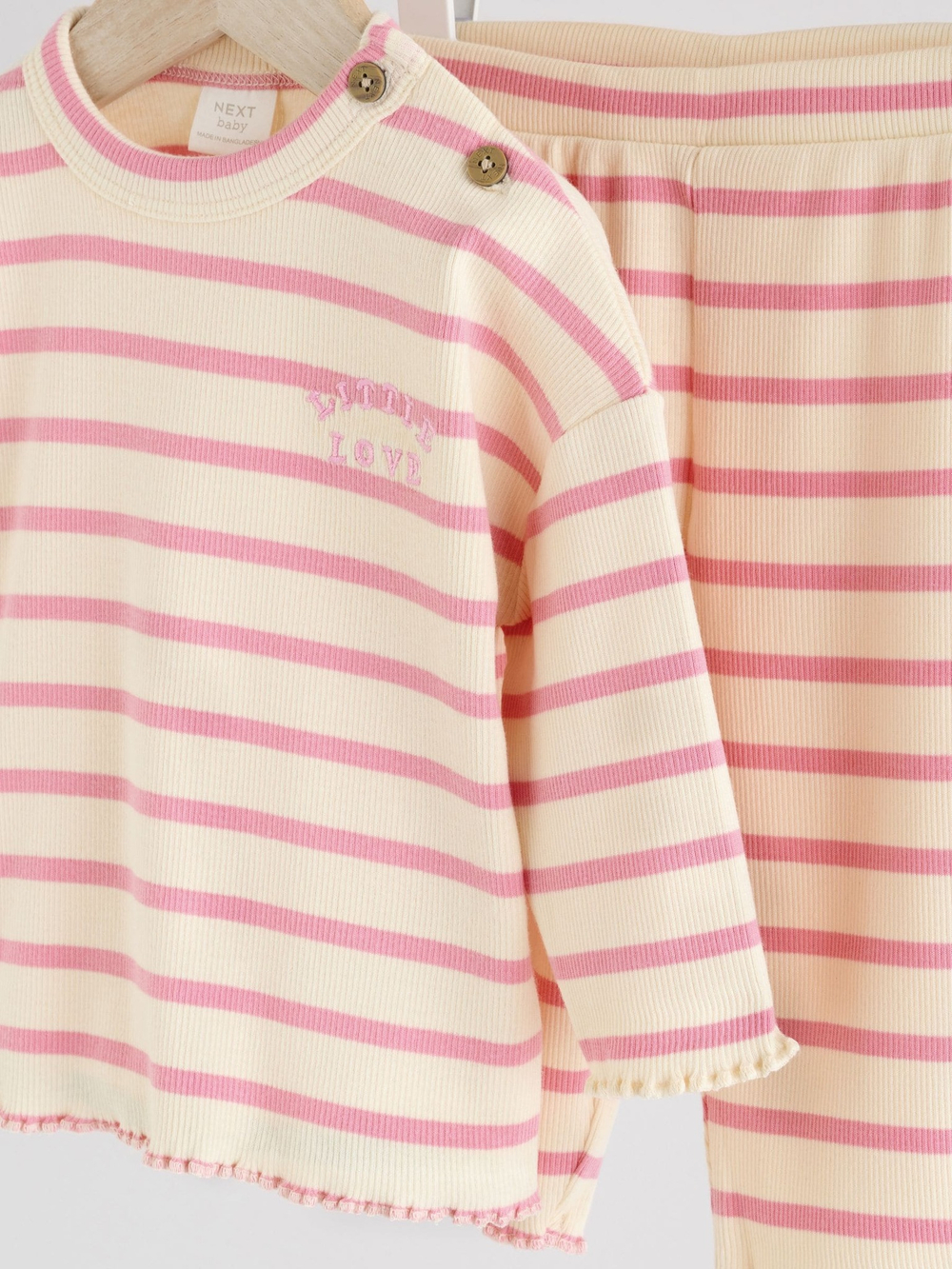 Лонгслив и легинсы в комплекте для малышей Next E66-553, Молочный, Розовый