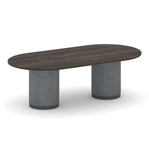 Felto Стол переговорный овальный PR.C.SPRG-007.D Дуб Мали/Металл Антрацит/Морская Галька 2400*1200*7