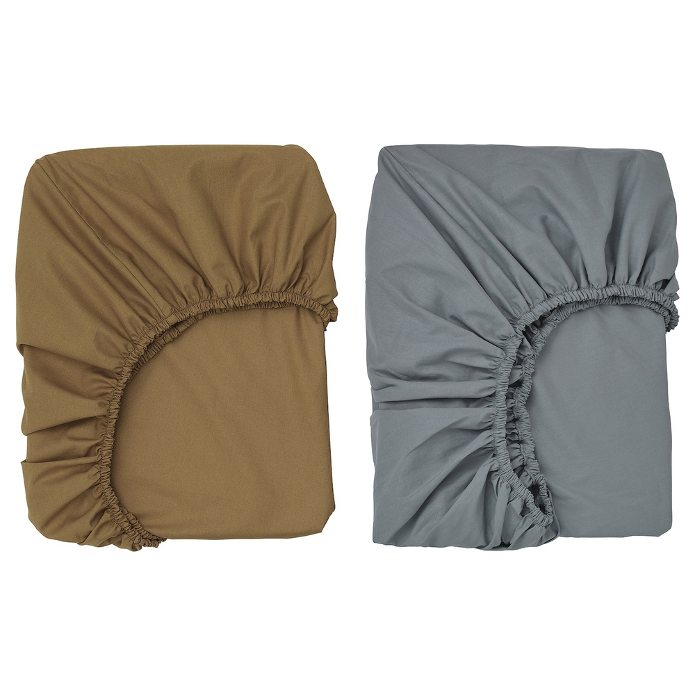 IKEA GULDVÄVARE  (ИКЕА ГУЛДВÄВАРЕ)  -  Детская простыня, темно-желтая/синяя, 60x120 см