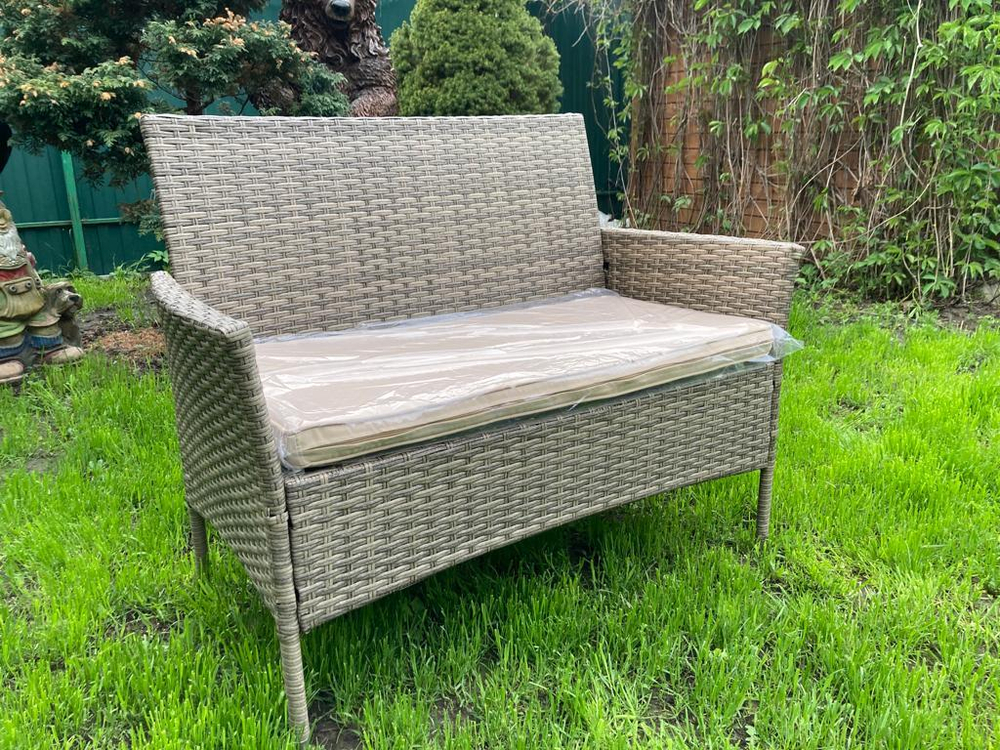 Обеденная группа на 4 персоны стол Монреаль, 2 кресла и диван Анкор Greige