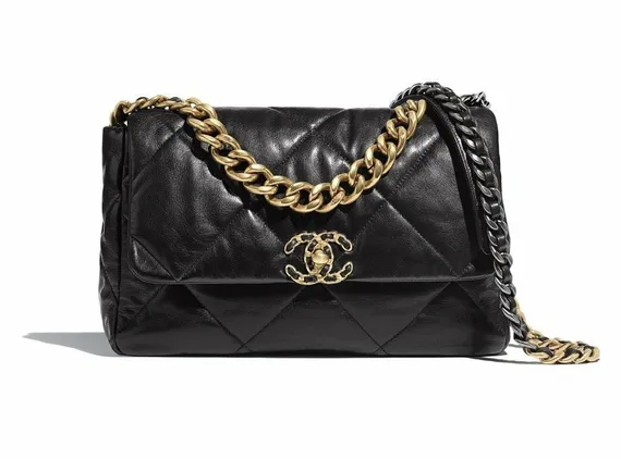 Сумка-конверт Chanel 19 среднего размера черный
