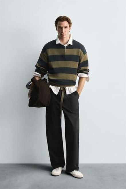 ZARA БРЮКИ REGULAR FIT С КАРМАНАМИ, ТЕМНЫЙ АНТРАЦИТ