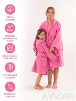 Халат детский махровый "Элит" с капюшоном, цвет: 105-Ярко-розовый