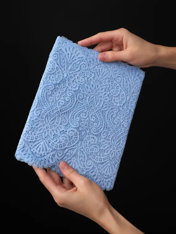 03-251 Кружево эластичное 23 см, голубой 3090