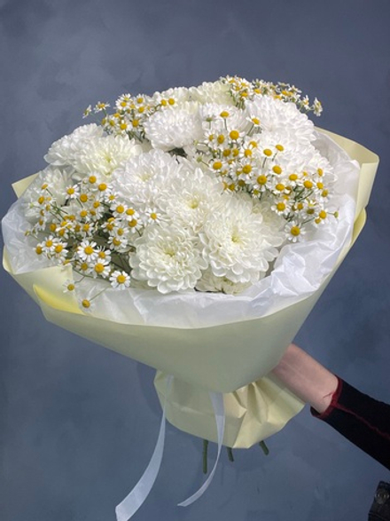 Хризантемы с танацетумом