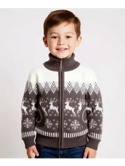 Кофта вязаная на молнии с карманами "Арктика"