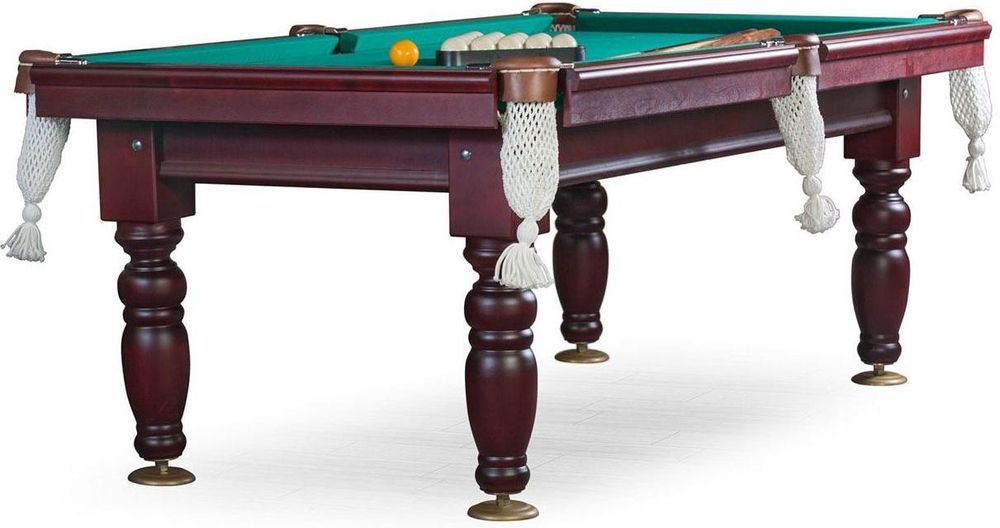 Бильярдный стол для русской пирамиды "Дебют" 8 ф (махагон, шары 60 мм, сланец 25мм)