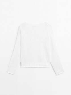 Massimo Dutti Свитер из 100% льна, белый
