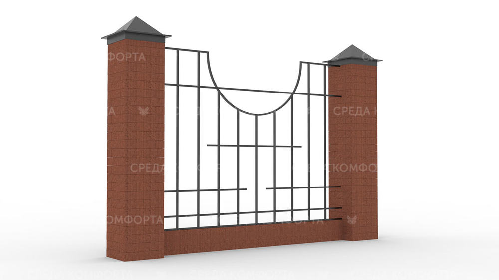 Забор из профильной трубы ZBR0158