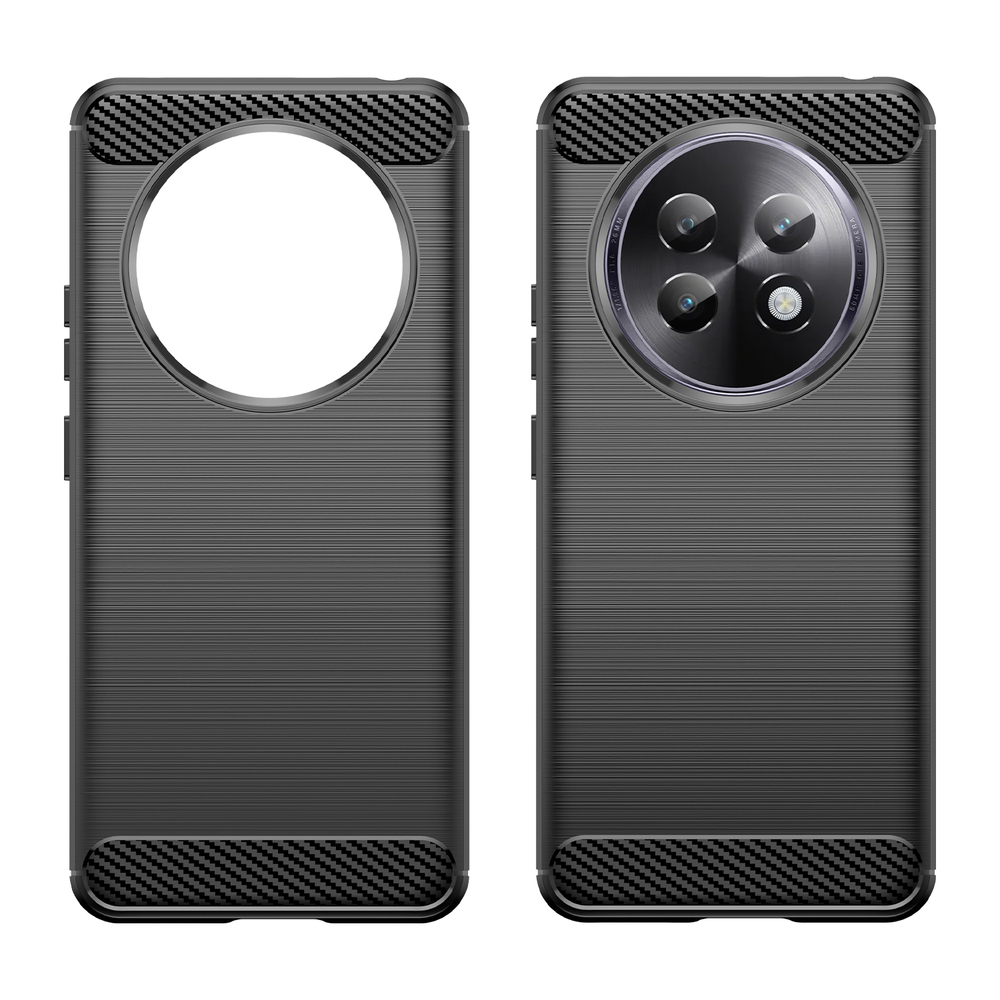 Чехол черного цвета с дизайном под карбон на Realme 13+ Плюс 5G, серия Carbon от Caseport