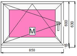 Пластиковое окно 600 х 850 ТермА Эко + Москитная сетка