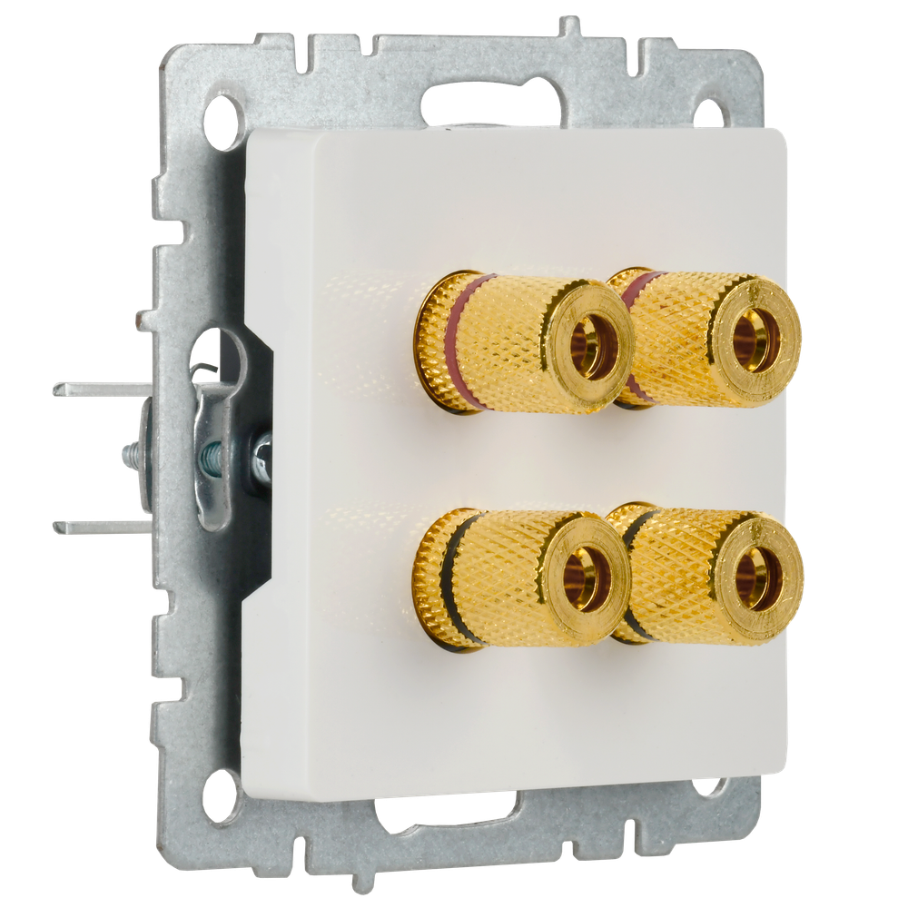 BRITE Аудиорозетка 4-местная РА10-БрБ белый IEK