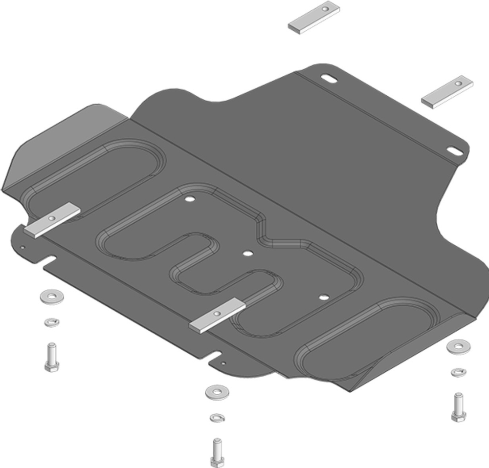 Защита стальная 2 мм двигателя для JAC T9 Motodor.78316