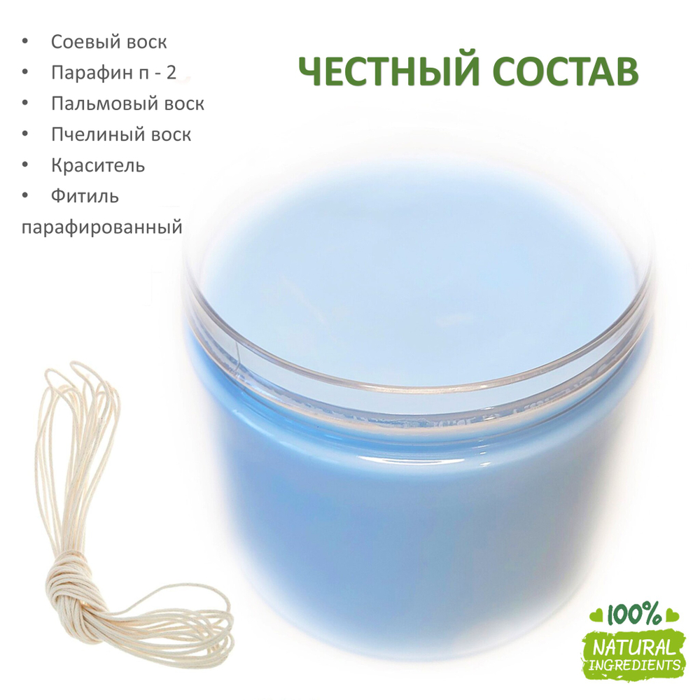 Воск свечной соевый, голубой