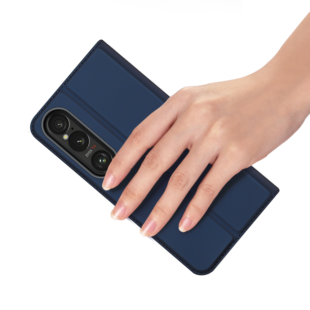Чехол книжка из PU кожи синего цвета от Dux Ducis для смартфона Sony Xperia 1 VII (1-7), серия Skin Pro Series Case