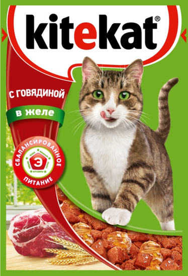 Kitekat пауч говядина в желе 85г Kitekat пауч говядина в желе 85г