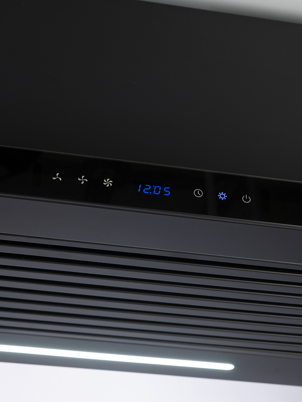 Вытяжка кухонная MACBI Perfa-60G-baf (BLACK) черный, D150мм, 1200м3/ч, полновстраиваемая, мотор 230Ватт, стекло 60см, сенсорное управление + управление жестами