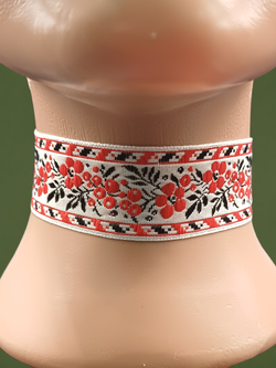 Чокер народный Ягоды черно-красный 3 см