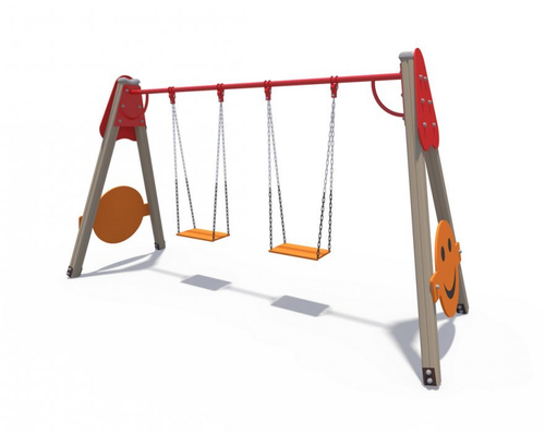 Качели деревянные Смайлик ИО 01160