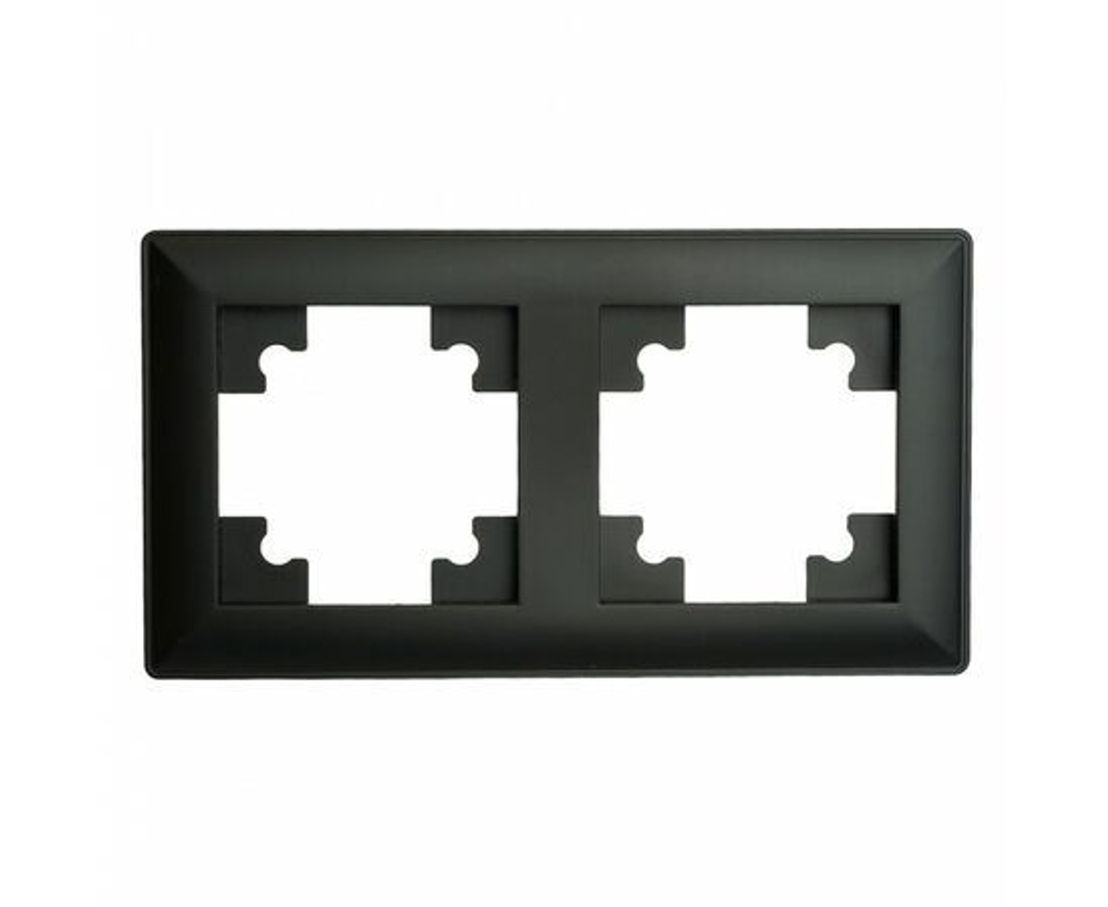 Рамка 2-местная пластиковая, серия Катрин LIGHT, PFR00-7002-05, черный, STEKKER 39813