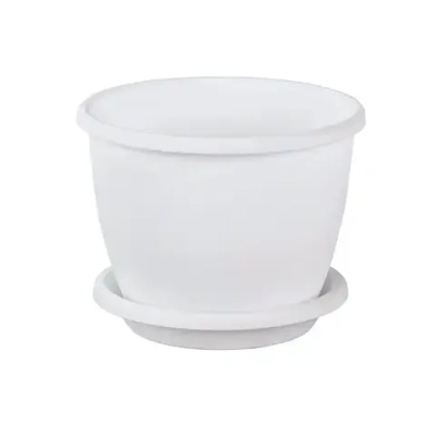 Горшок цветочный Афина 5,5л (с поддоном) (белый)