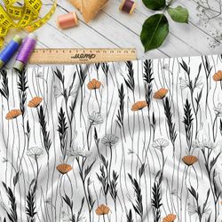 Ткань премиум габардин минималистичный луг