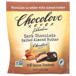 Chocolove, Bites, сливочное масло из темного шоколада и соленого миндаля, 55% какао, 100 г (3,5 унции)