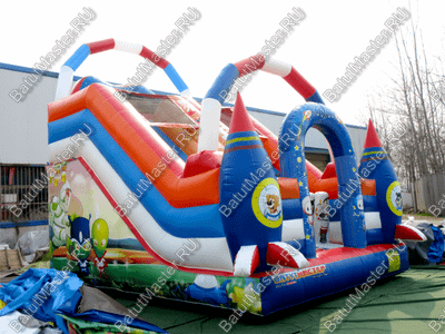 Коммерческий надувной батут "Новая ракета" 6*4.5*6 м