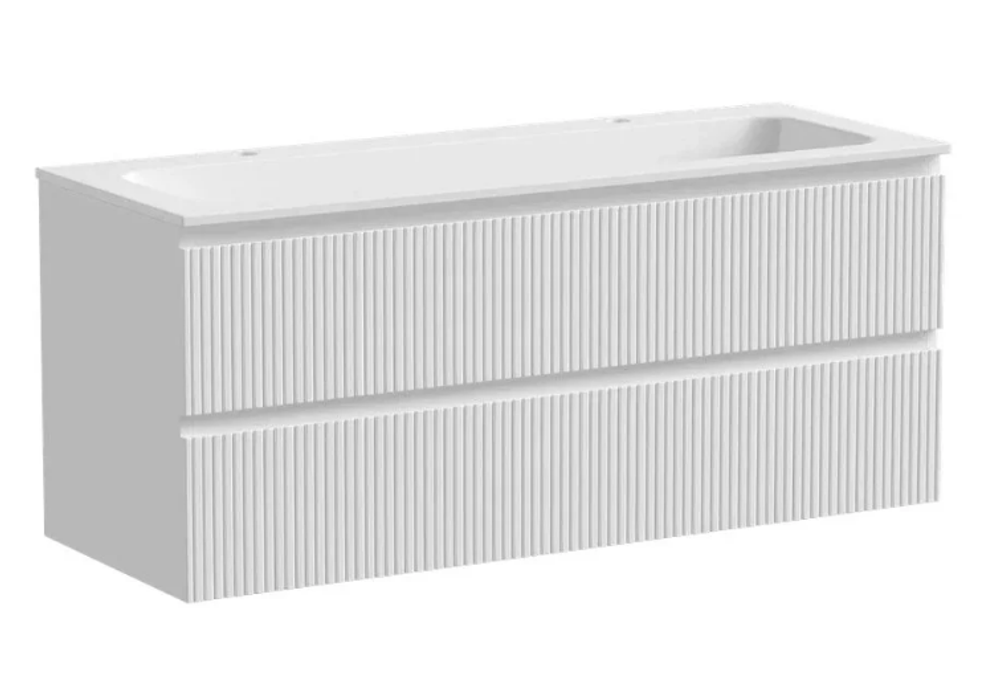 Тумба подвесная SANCOS Snob T 1195х445х500, c двумя ящиками оснащенными доводчиками, Bianco, арт.SNT120W