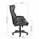 Кресло руководителя Olss "Адмирал", кожзам, черный, механизм качания