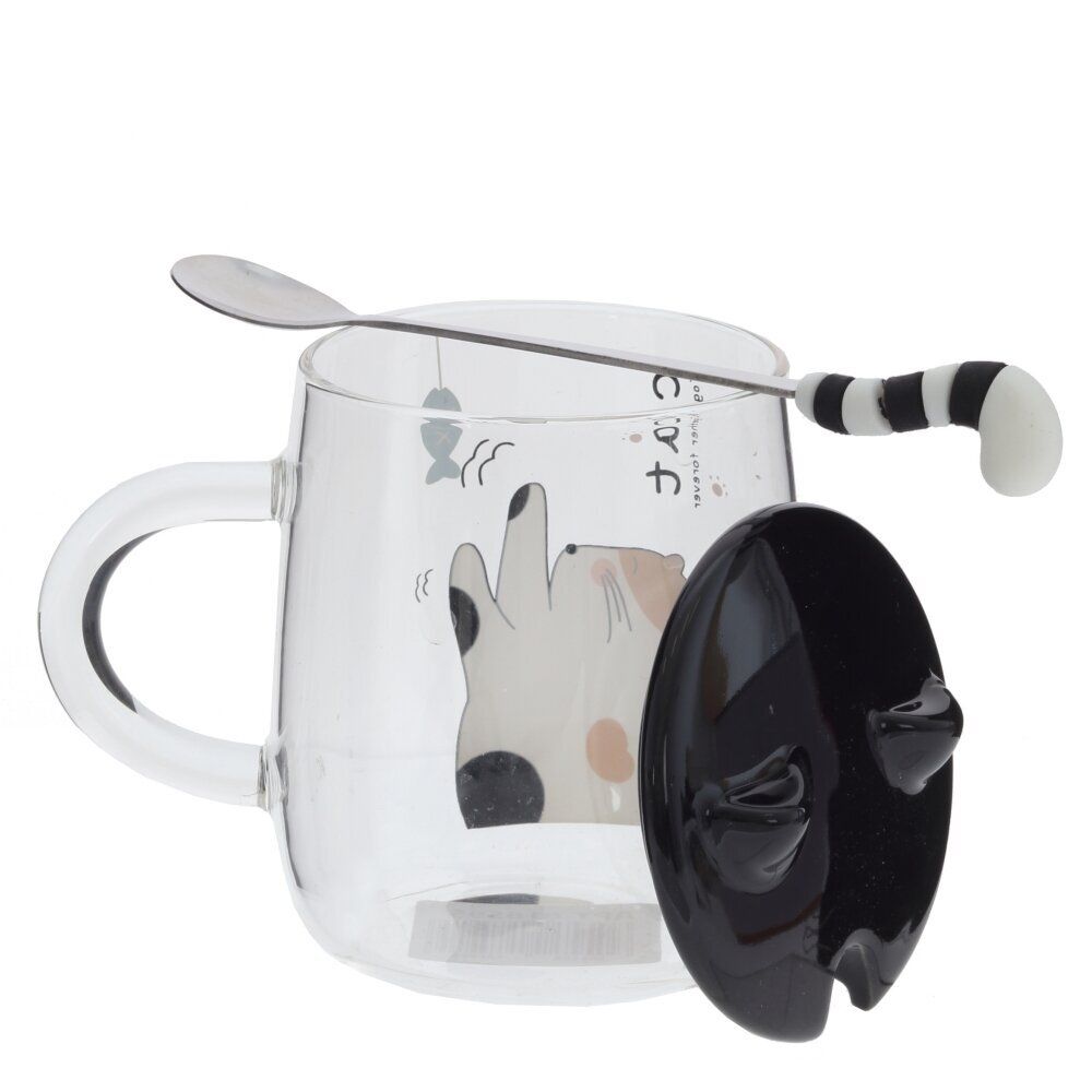 GAEM Кружка с крышкой и ложкой, 400 мл, L12 W8,5 H13 см