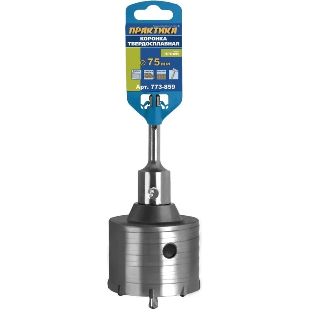 Коронка твердосплавная ударная 75 мм SDS-plus серия Профи ПРАКТИКА