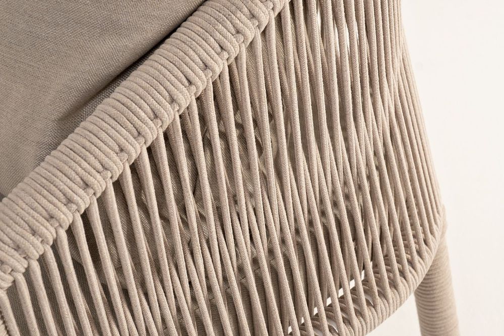 "Верона" лаунж-зона 5-местная плетеная из роупа (веревки), каркас алюминиевый белый, роуп бежевый