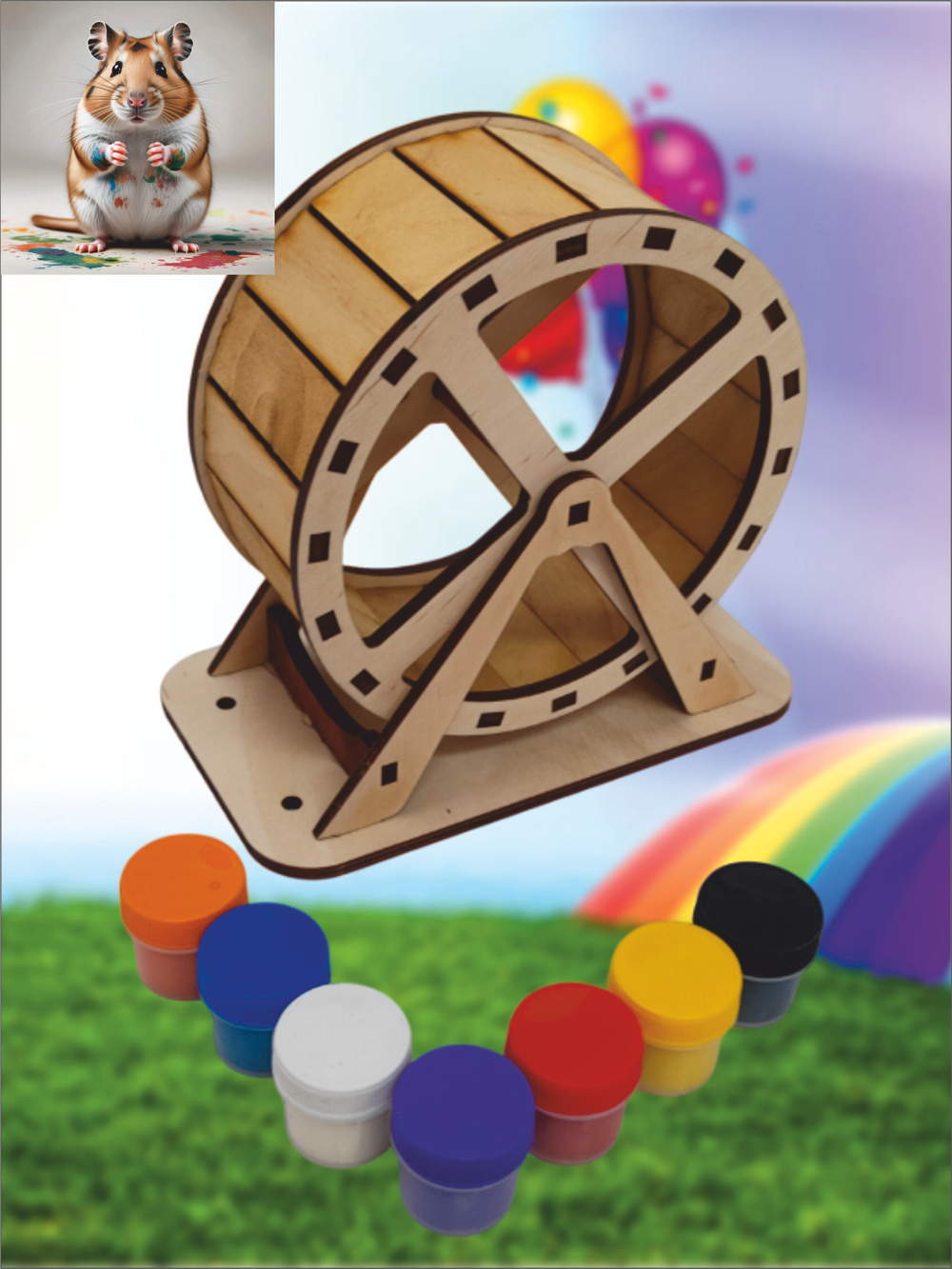 Беговое колесо раскраска для хомяка 15см