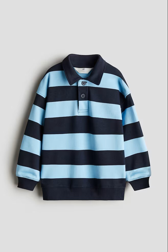 H&M Футболка с воротником поло, темно-синий