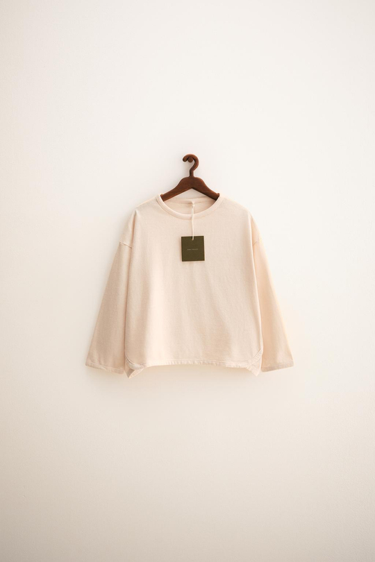 ZARA ZARA TIMELESS - ОДНОТОННАЯ ФУТБОЛКА, БЕЖЕВЫЙ