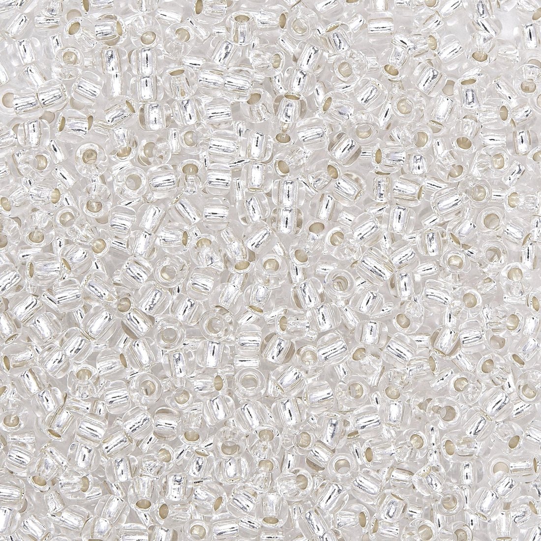 Японский бисер TOHO Round 11/0 (№PF21), с внутренним серебрением, прозрачный