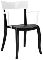 Кресло пластиковое Papatya Hera-K, черный, белый