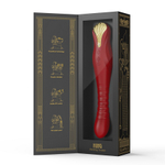 Красный вибратор 30,2см с поступательными движениями Zalo King Vibrating Thruster Wine Red