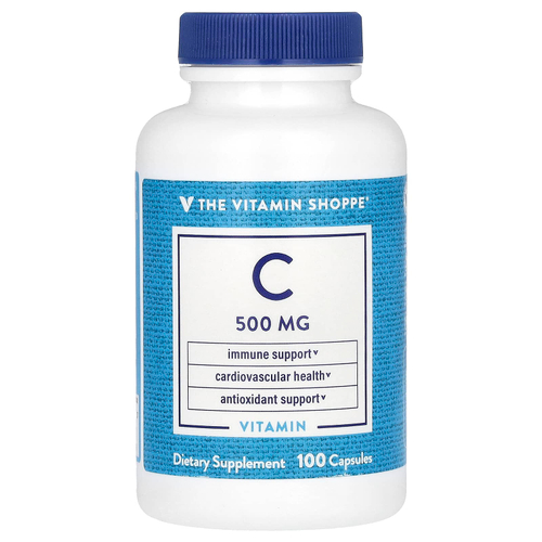 The Vitamin Shoppe, витамин C, 500 мг, 100 капсул