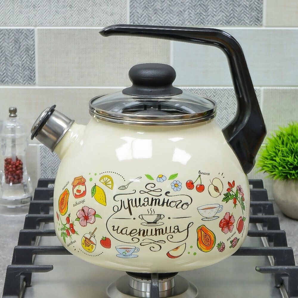 Чайник 3л со свистком "Приятного аппетита" тм Appetite