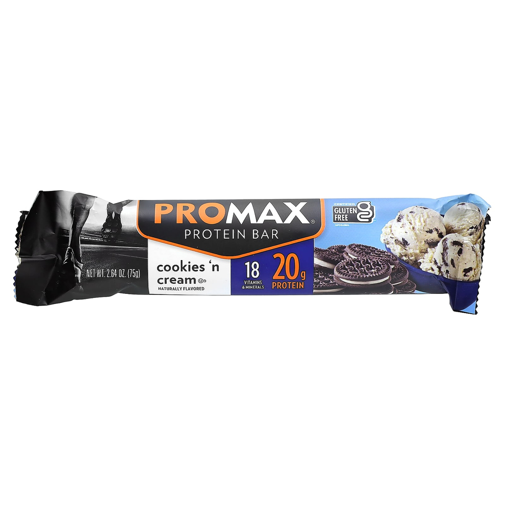 NuGo Nutrition, ProMax Protein Bar, протеиновый батончик, печенье и крем, 12 батончиков по 75 г (2,64 унции)