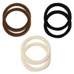 Резинки для волос НАБОР 6 шт., мягкие, большие, чёрный, коричневый, бежевый, MONTE VITA, 457045