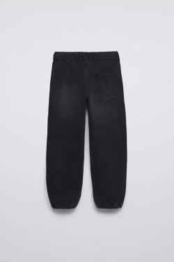 ZARA ДЖИНСЫ-ДЖОГГЕРЫ СО ШНУРКАМИ, ЧЕРНЫЙ