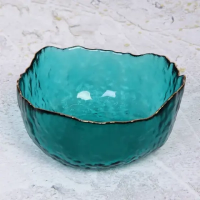 Салатник стеклянный «ICE CRYISTAL» 13см морской