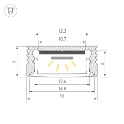 Профиль SL-SLIM-H7-2000 WHITE (BY) (Arlight, Алюминий) 061378