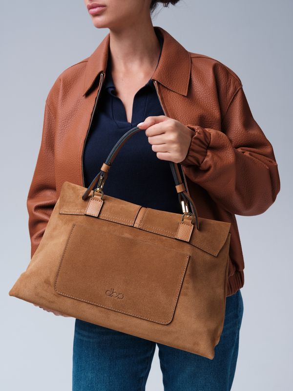 Замшевая сумка сэтчел Colette DBR 31349 светло-коричневый