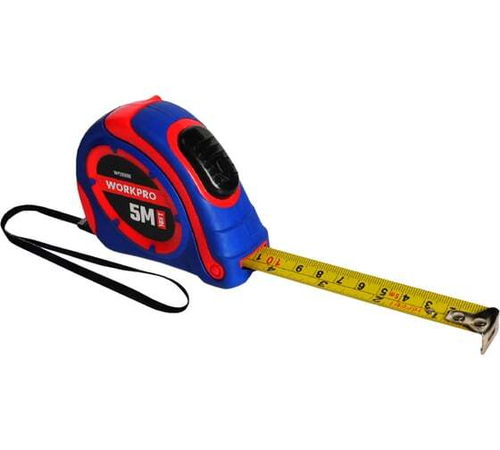 Рулетка WORKPRO пластмассовая 5м(16фут)*19мм самоблокирующаяся WP261006